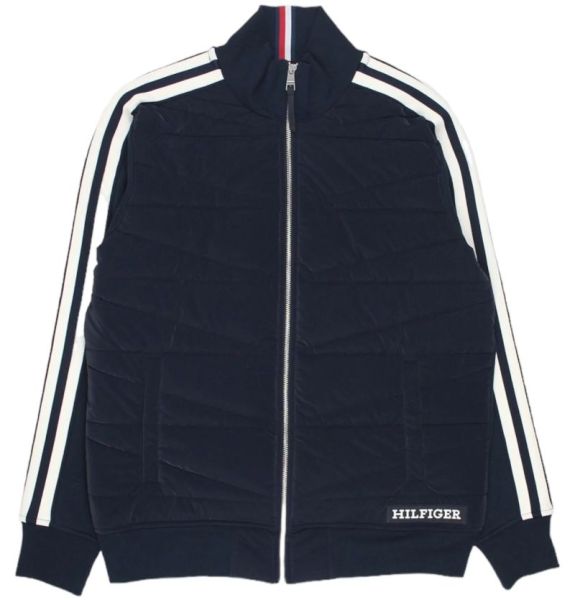 Pánská tenisová bunda Tommy Hilfiger Monotype Mix Media Jacket - desert sky
