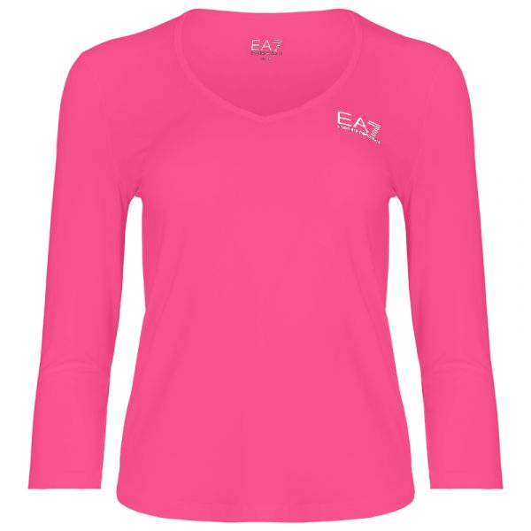 Dámské tričko (dlouhý rukáv) EA7 Woman Jersey T-shirt - pink yarrow