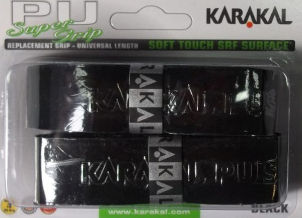 Pagrindinės koto apvijos skvošui Karakal PU Super Grip Twin Pack (2 szt.) - black
