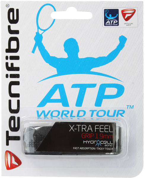 Tennis Basisgriffbänder Tecnifibre X-Tra Feel black 1P
