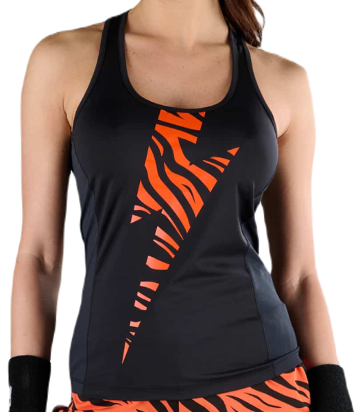 Top de tenis para mujer Hydrogen Tiger Tech Tank Top - black/orange tiger