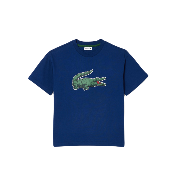 Koszulka chłopięca Lacoste Graphic Print Cotton T-Shirt - navy blue