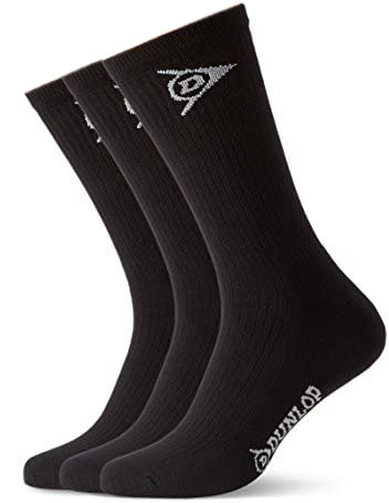 Čarape za tenis Dunlop Mens Crew Sock 3P - black