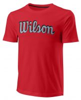 Herren Tennis-T-Shirt Wilson Script Eco Cotton Tee Slimfit M - Rot