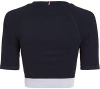 Tenisa T-krekls sievietēm Tommy Hilfiger Slim Seamless Cropped SS Tee - desert sky Tenisa T-krekls sievietēm Tommy Hilfiger Slim Seamless Cropped SS Tee - desert sky