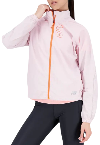 Veste de tennis pour femmes New Balance Printed Impact Run Light Pack Jacket - stone pink