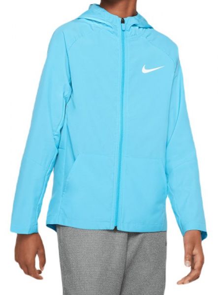 Chlapčené mikiny Nike Dri-Fit Woven Training Jacket - baltic blue/baltic blue/white