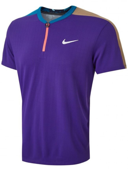 Męskie polo tenisowe Nike Court Breathe Slam Polo Melbourne - court purple/green abyss/white