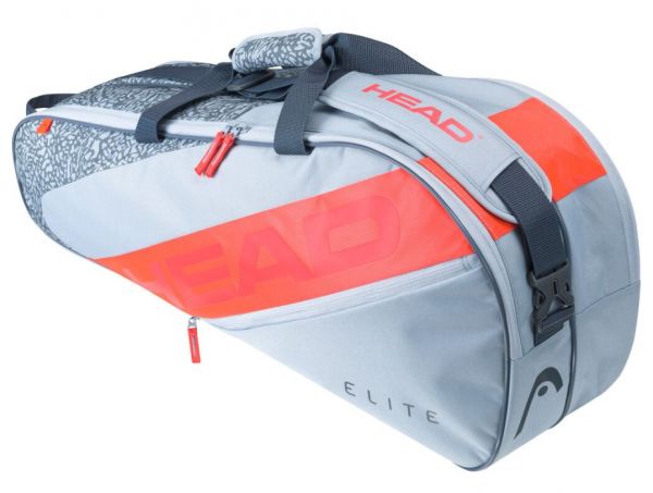 Тенис чанта Head Elite 6R - grey/orange
