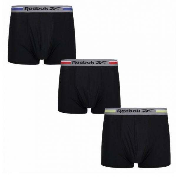 Męskie bokserki sportowe Reebok Short Sports Trunk Phineas 3P - black/multi colour