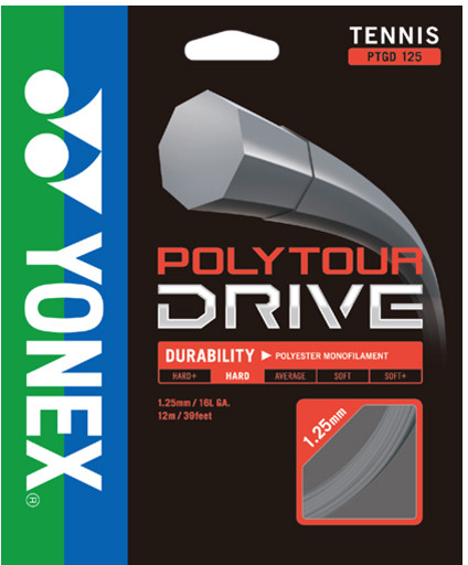 Tenisový výplet Yonex Poly Tour Drive (12 m) - silver