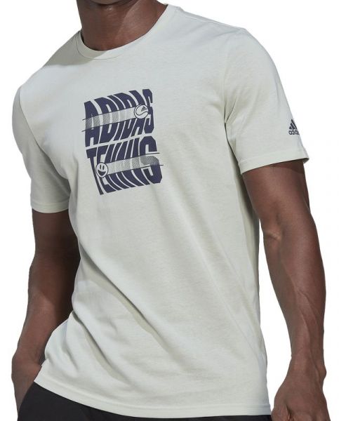 T-krekls vīriešiem Adidas Tennis Smile Graphic Tee - linen green
