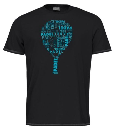 Тениска за момчета Head Padel TYPO T-Shirt JR - black