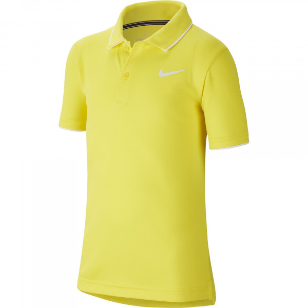 Boys' t-shirt Nike Court B Dry Polo Team - opti yellow/white/white