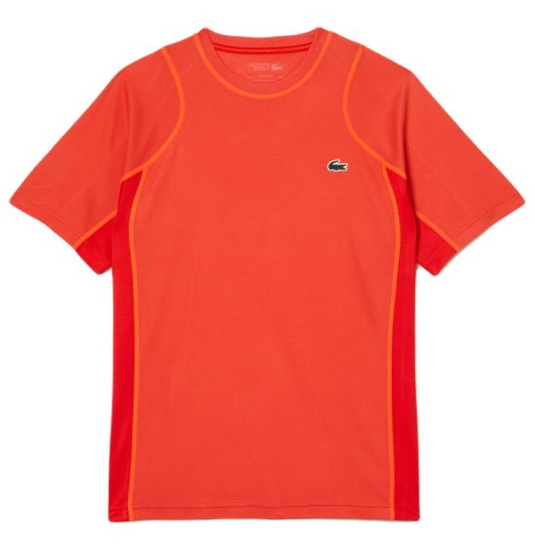 Lacoste Tennis T-Shirt in Tear Resistant Pique - orange/red/orange