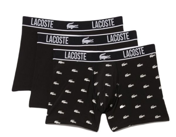 Pánske boxerky Lacoste Recycled Polyester Jersey Trunk 3P - black