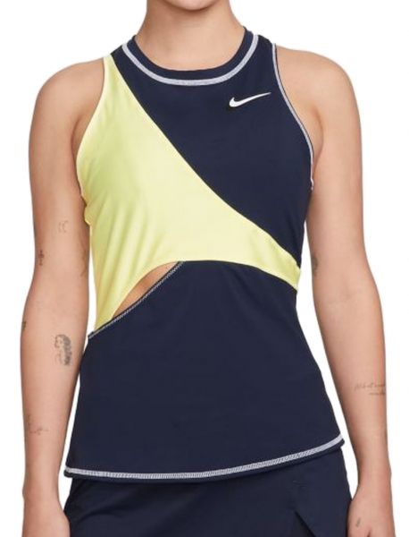 Dámský tenisový top Nike Court Dri-Fit Slam Tennis Tank W - obsidian light zitron/white