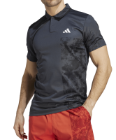 Meeste tennisepolo Adidas Paris Tennis Heat.Rdy Freelift Polo Shirt - carbon Meeste tennisepolo Adidas Paris Tennis Heat.Rdy Freelift Polo Shirt - carbon