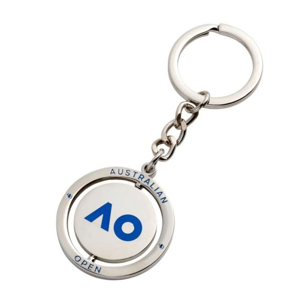 Krúžok na kľúče Australian Open 2025 Silver Spinning Logo Keyring - Strieborný