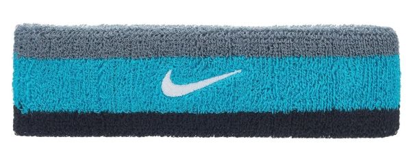 Лента за глава Nike Swoosh Headband - cool grey/teal nebula/black