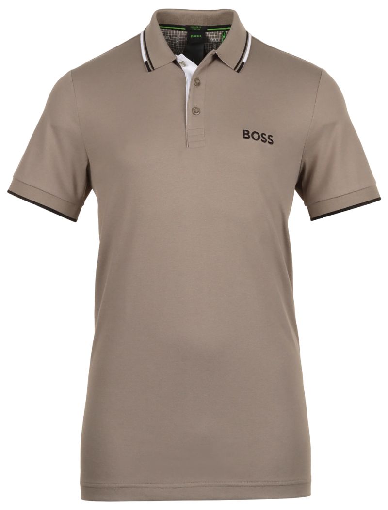 Men s Polo T shirt BOSS Paddy Pro Brown Tennis Zone Tennis Shop