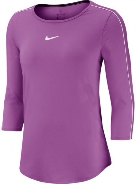  Nike Court Women 3/4 Sleeve Top - purple nebula/white/white/white