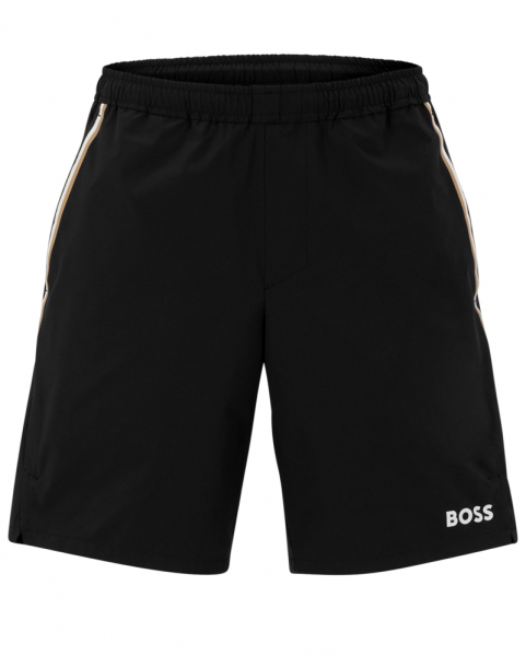 Tenisa šorti vīriešiem BOSS x Matteo Berrettini Signature Stripes And Logo Shorts - black