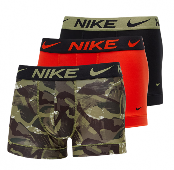 Meeste tennisebokserid Nike Dri-Fit Essential Micro Trunk 3P - brush stroke print/team orange/black