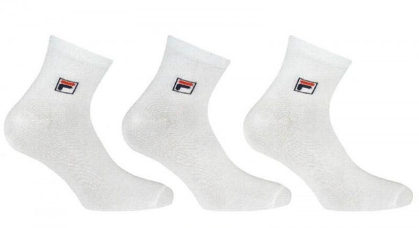 Ponožky Fila Quarter Plain Socks Mercerized Cotton 3P - white
