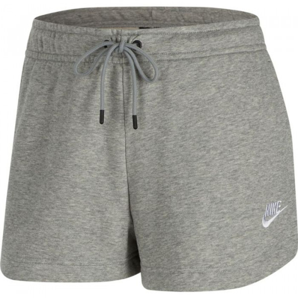 Damen Tennisshorts Nike Sportswear Essential Short French Terry W - Grau, Weiß