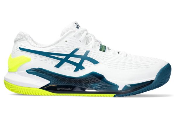 Chaussures de tennis pour hommes Asics Gel-Resolution 9 Clay - white/restful teal
