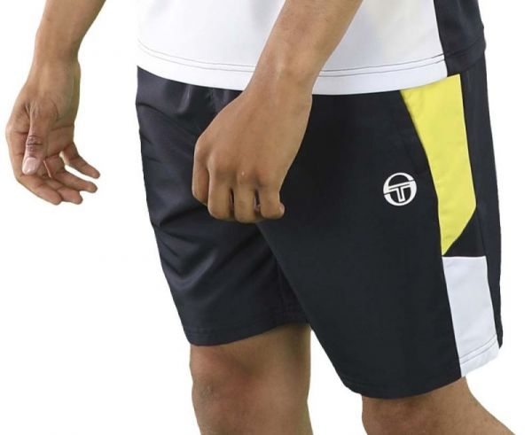 Pantaloncini da tennis da uomo Sergio Tacchini Equilatero PL Short - navy/yellow