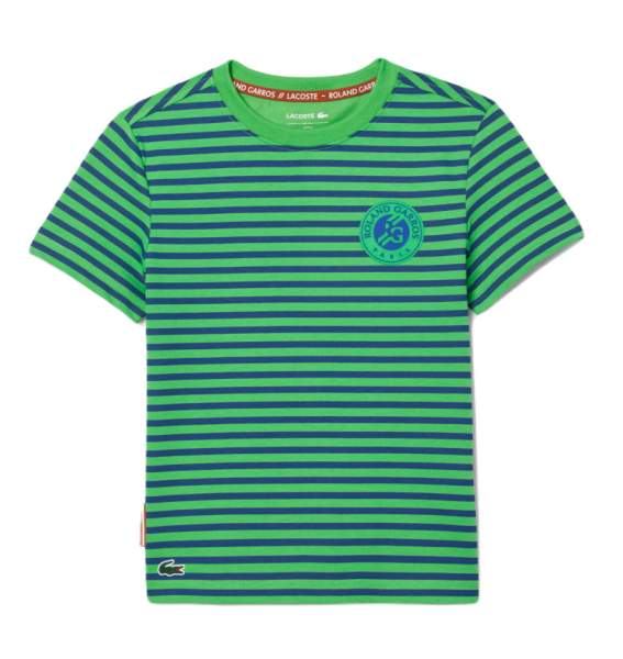 Тениска за момчета Lacoste Ultra-Dry Sport Roland Garros Edition Tennis T-Shirt - Син, Зелен