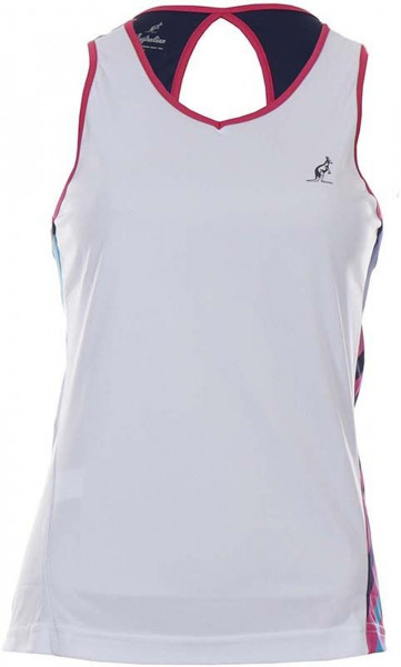 Débardeurs de tennis pour femmes Australian Tank Top Printed Back - bianco