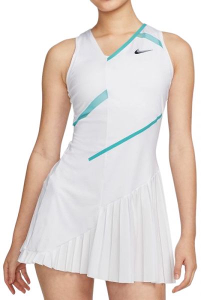 Dámske šaty Nike Court Dri-Fit Tennis Dress W - white/white/washed teal/wolf grey