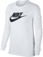Dámske trička (dlhý rukáv) Nike Swoosh Essential LS Icon Ftr - white/black