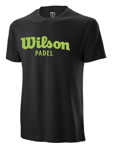 Tricouri bărbați Wilson Padel Script Cotton T-Shirt II - black