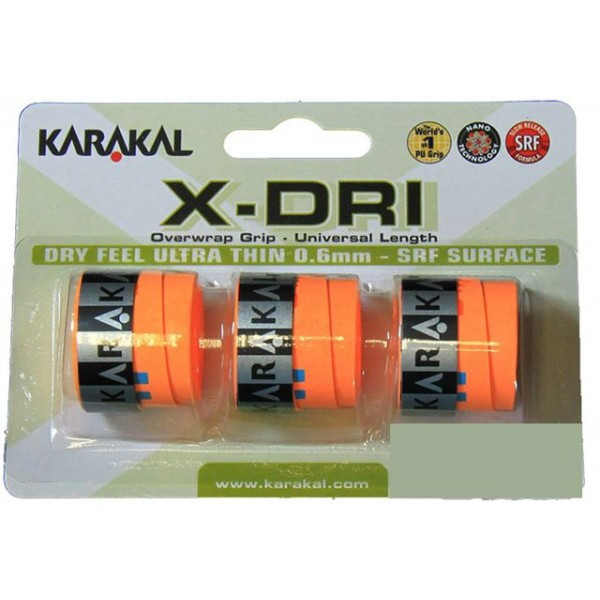 Grips de squash Karakal X-DRI (3 szt.) - orange
