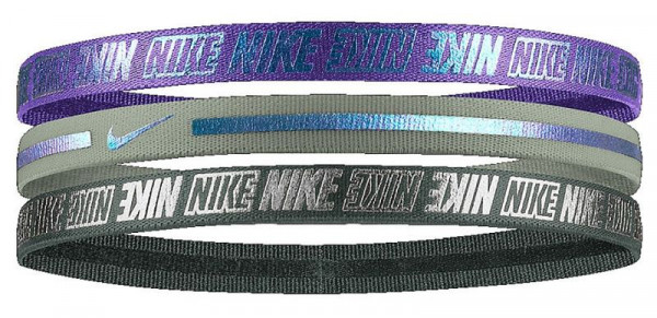 Galvas saites Nike Metallic Hairbands 3 pack - psychic purple/jade horizon/juniper fog
