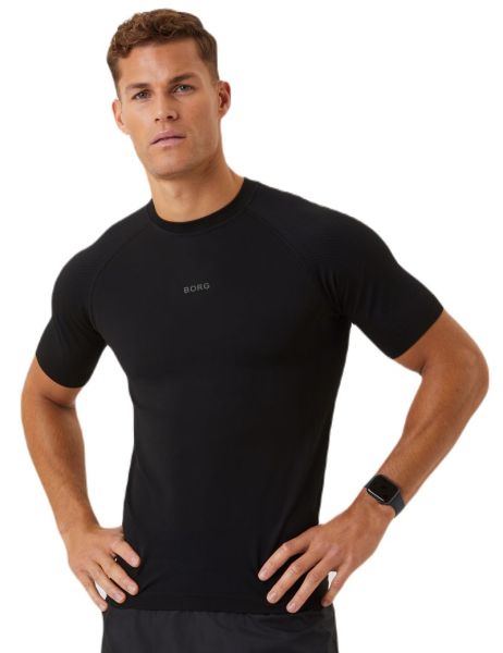 Camiseta para hombre Björn Borg Running Seamless T-Shirt - black beauty