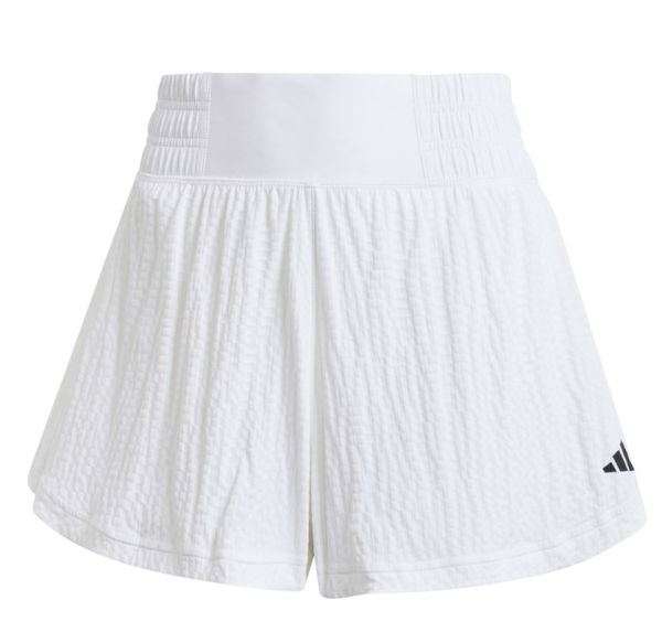 Pantaloncini da tennis da donna Adidas Wow Tennis Pro Seersucker - Bianco