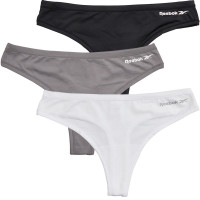 Women's panties Reebok Thong Agatha Womens 3P - black/pure grey/white