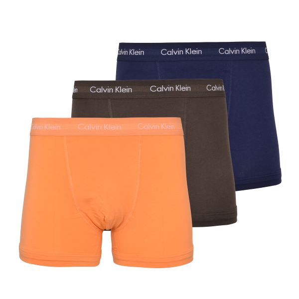  Calvin Klein Cotton Stretch Trunk 3P - orange/blue shadow/process green