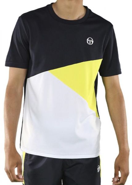 Herren Tennis-T-Shirt Sergio Tacchini Equilatero PL T-shirt - navy/yellow