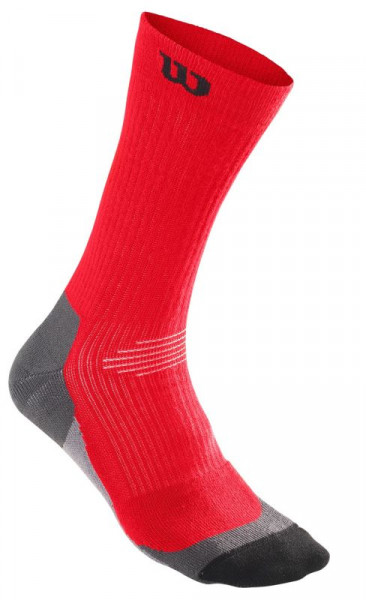  Wilson Men's Color High-End Crew Sock 1pr/pk - 1 para/wilson red/black