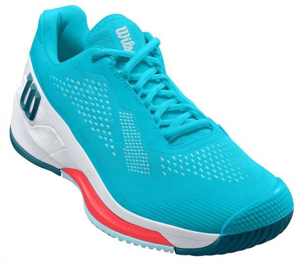 Női cipők Wilson Rush Pro 4.0 W - scuba blue/white/fiery coral