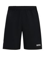 Herren Tennisshorts BOSS Stretch-Poplin Shorts with Contrast Logo - black