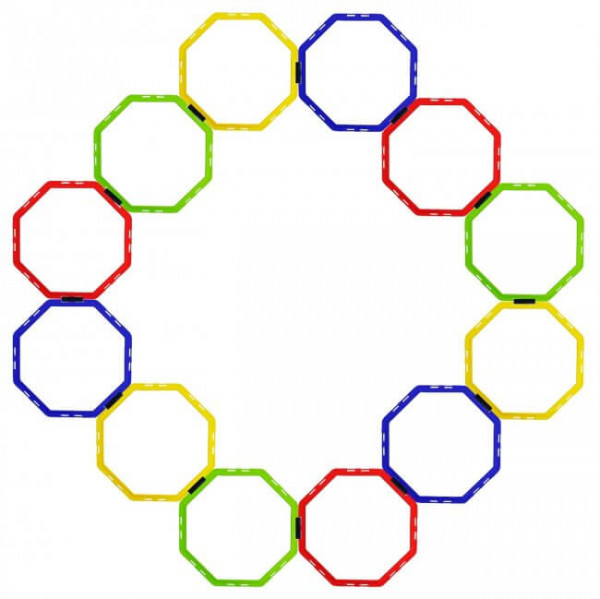 Tréninkový žebřík Przyrząd Treningowy Pro's Pro Octa Agility Grid 12 pcs - multicolor