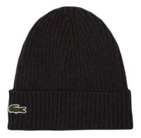 Zimní čepice Lacoste Unisex Ribbed Wool Beanie - Černý