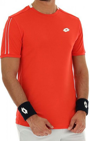 Herren Tennis-T-Shirt Lotto Squadra II Tee PL - cliff red